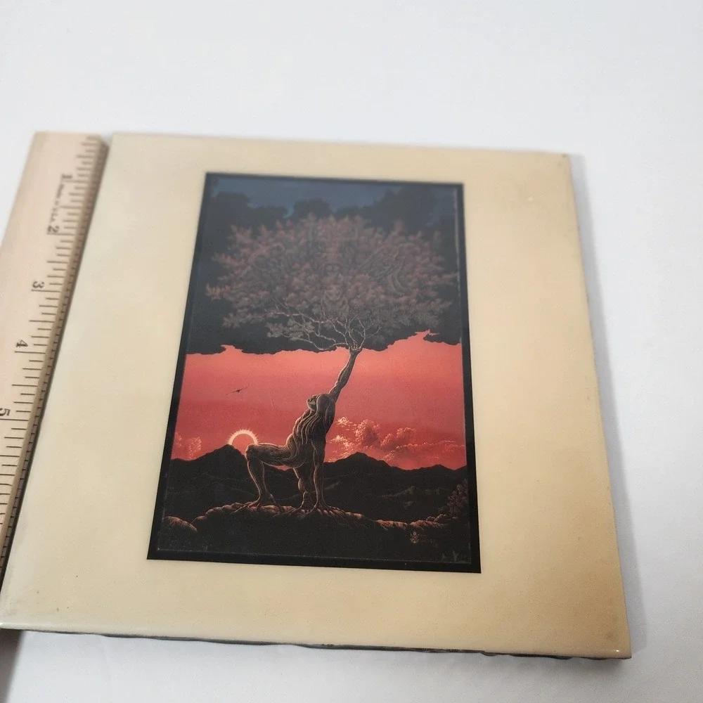 Vintage A.R.T. Co. Living Tree Tile D.L. Valdes Wall Hanging Decor